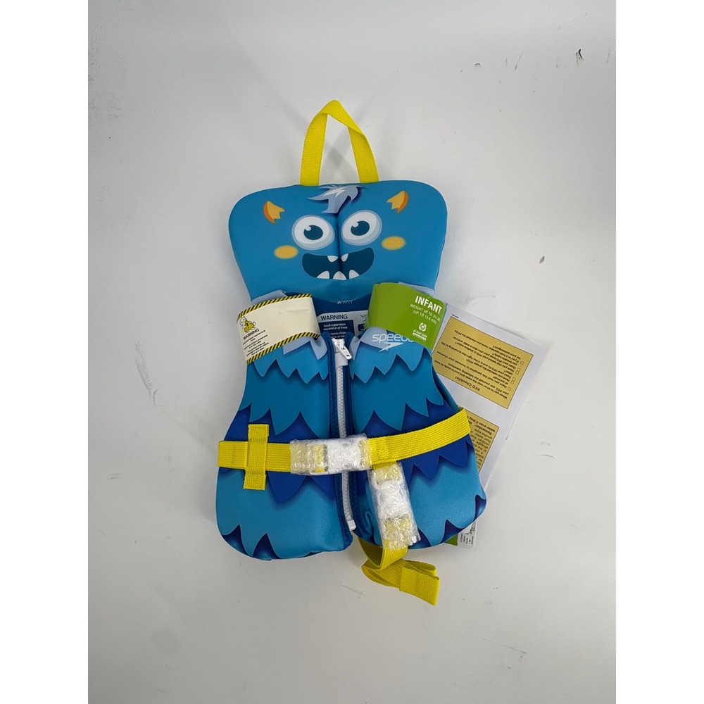 Speedo Infant Life Jacket Blue Monster USCG Approved PFD Up to 30 lbs New
